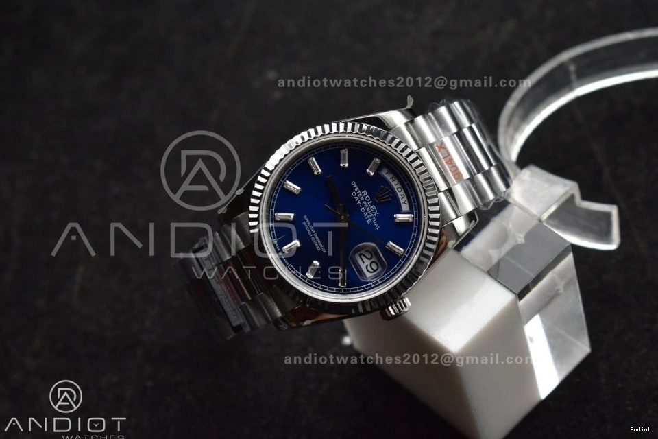 Bracelet vr3255 on Weight) Steel President 904L 36 Crystal SS QF Dial Edition Best (Gain DayDate Blue V5 0412